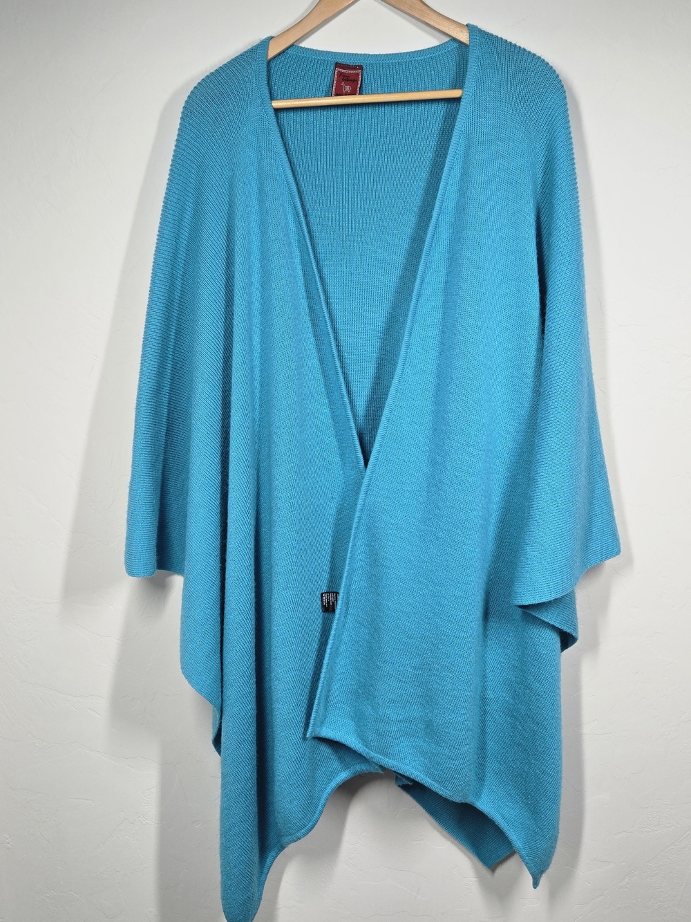 Turquoise Open-Front Women's Sweater Wrap